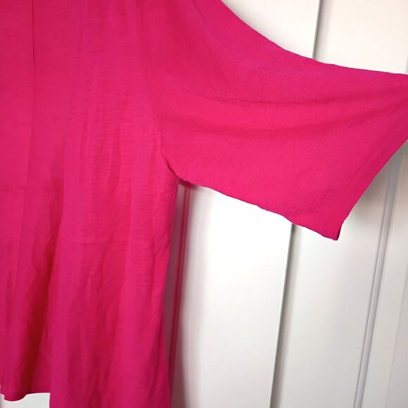 Catherines Open Front Lightweight Cardigan Hot Pink 3/4 Sleeves 3X - Picture 3 of 7